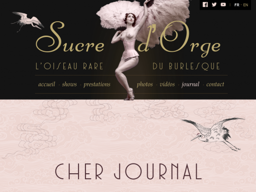 Le journal de Sucre d'Orge, effeuilleuse burlesque